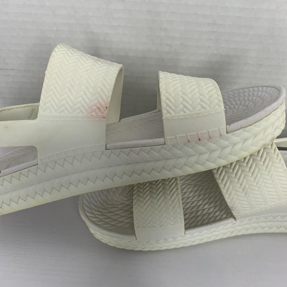 Reef White Woven Platform Sandals Size 6 - Picture 5 of 10